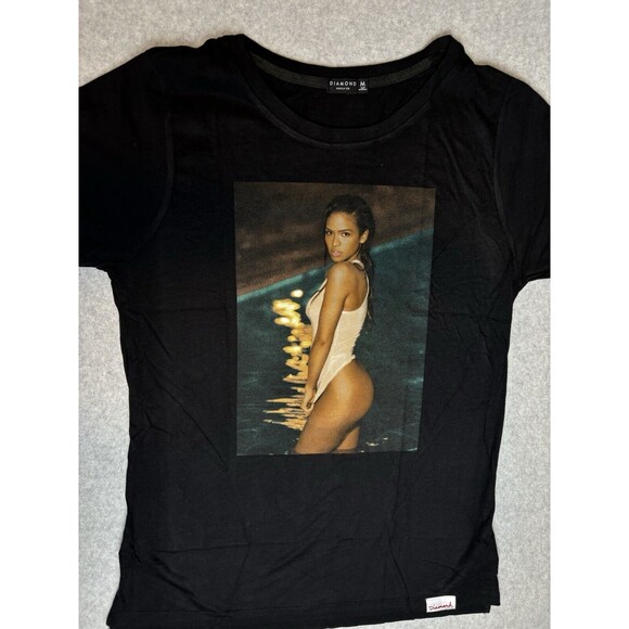 Women’s DIAMOND SUPPLY‎ CO. Cassie Night Swim T-Shirt Size Medium New Black - Picture 2 of 8